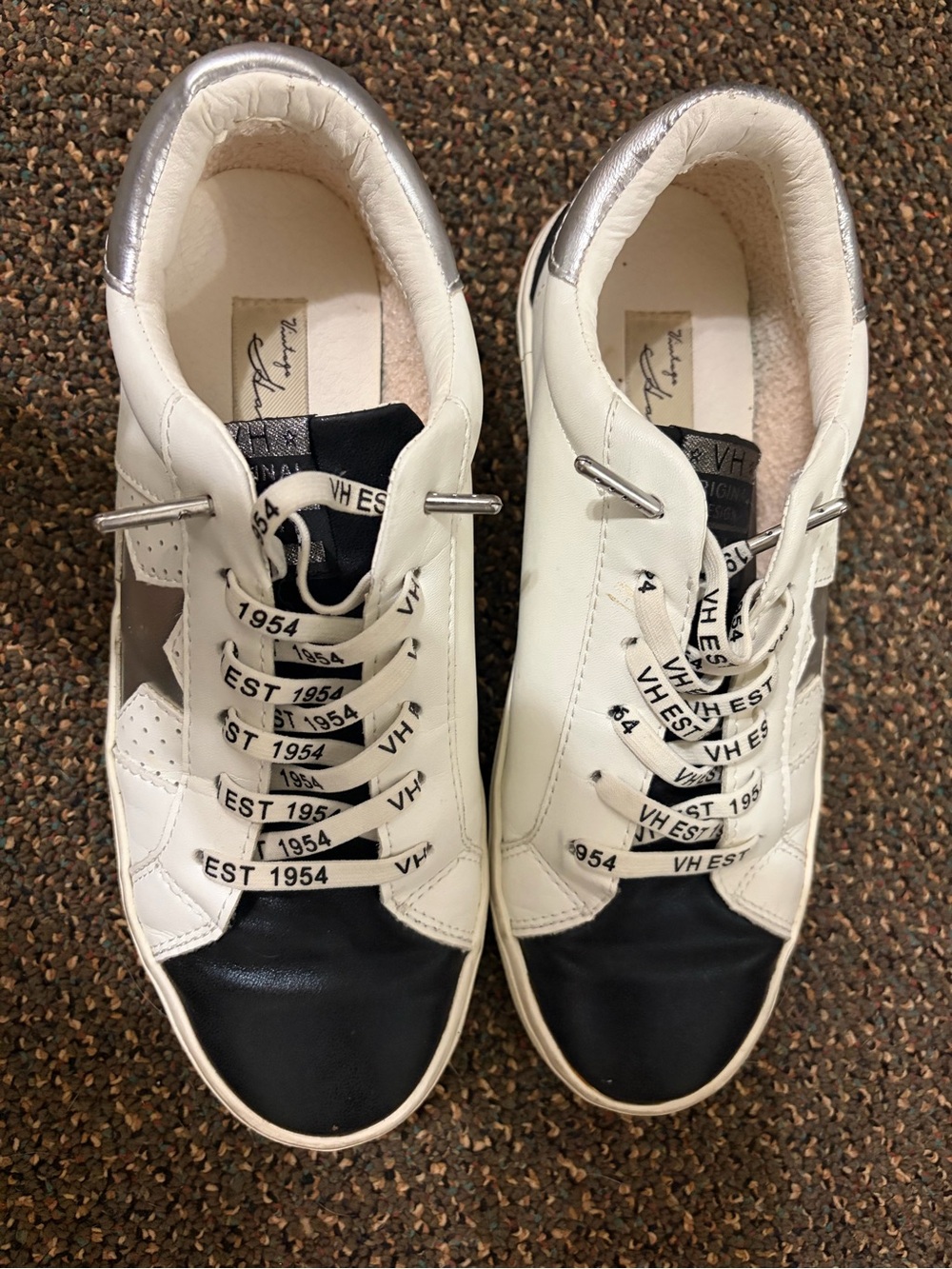 Vintage Havana White Silver Star Sneakers Women’s Size 7.5 Lace Up - Picture 5 of 6